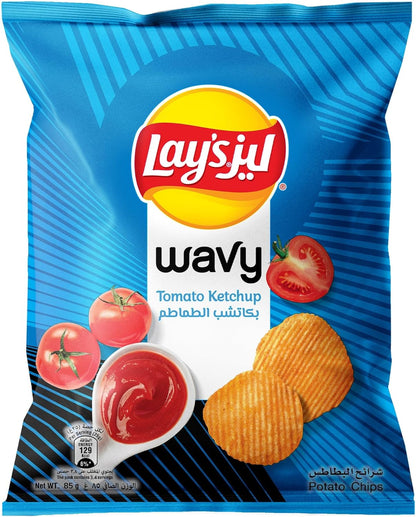 Lay's Wavy Tomato Ketchup Potato Chips, 85g