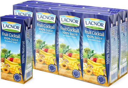 Lacnor Essentials No Added Sugar 100% Fruit Cocktail Juice, 8x180ml