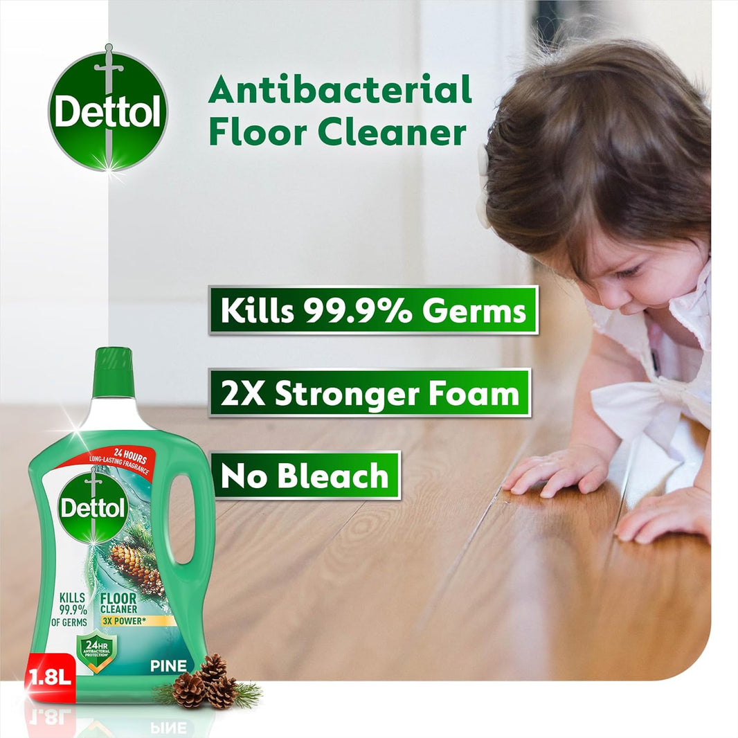 Dettol Pine Antibacterial 3X Power Floor Cleaner, 1.8L