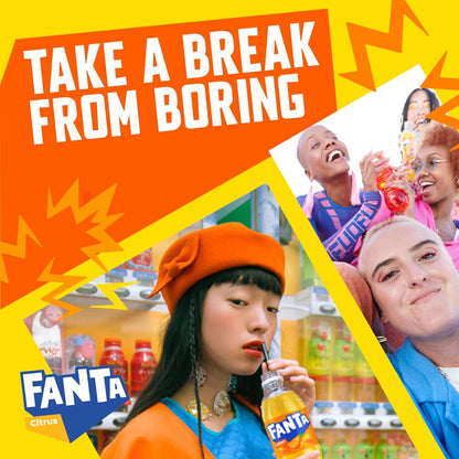 Fanta Citrus Carbonated Soft Drink Can, 330ml