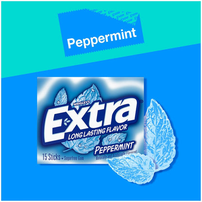 Extra Gum Peppermint Sugar Free Chewing Gum 10 Pellets, 14g