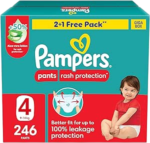 Pampers Rash Protection Diapers with Aloe Vera Lotion Size 4 (9-14kg), 16 Pieces