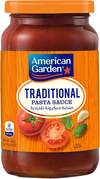 American Garden Traditional Pasta Sauce, Vegetarian, Gluten Free, 397g