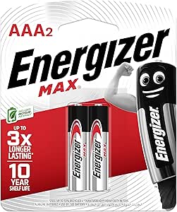 Energizer 1.5V AAA Alkaline Power Batteries, 2 Per Pack