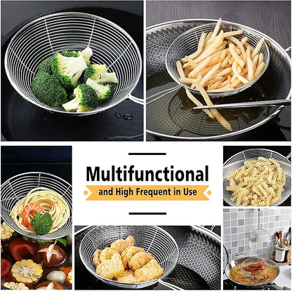 Stainless Steel Strainer/Skimmer/Ladle for Cooking and Frying, Kitchen Gadgets Wire Strainer Pasta Strainer Spoon 6 inches&nbsp;