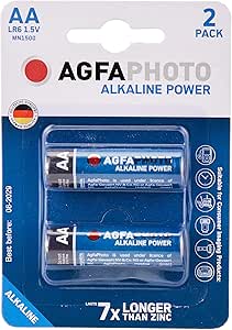 AgfaPhoto Alkaline Ultra AA Battery Pack, 2 Pieces