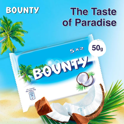 Bounty Coconut Milk Chocolate Bar Multipack, 5x50g