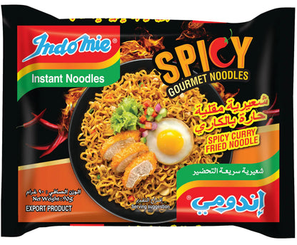 Indomie Spicy Curry Fried Instant Noodles Pack, 5x90g