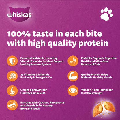 Whiskas Grilled Salmon Cat Dry Food Adult 1+ Years, 1.2kg