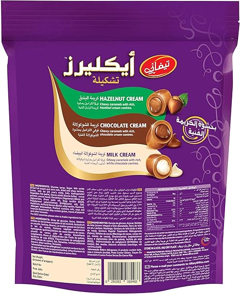 Tiffany Eclairs Caramels Filled with 3 Different Cream Flavours, 550g