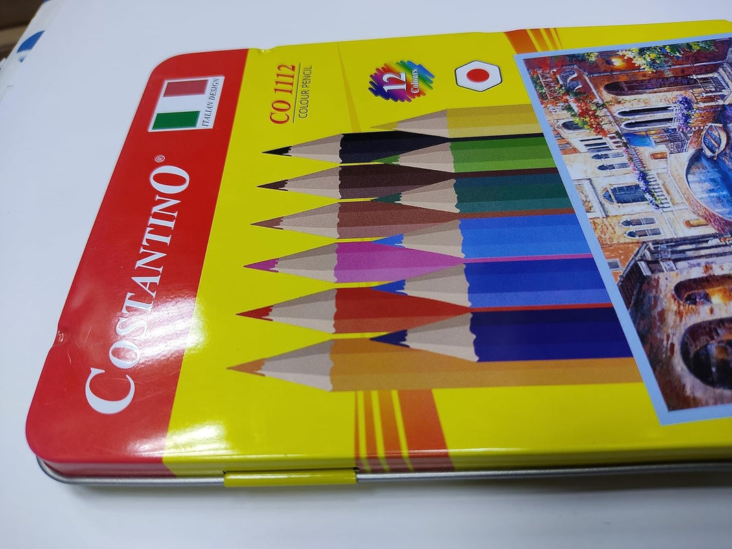 Costantino Colour Pencil with Eraser, 12 Colors