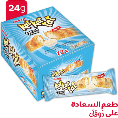 Ulker Kat Kat Tat Puff Pastry with Custard Cream, 12x24g