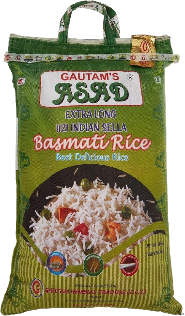 Asad Extra Long 1121 Indian Sella Basmati Rice, 5kg