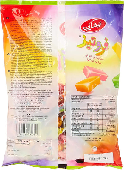 Tiffany Fruitees Fruit Flavoured Toffee Chews, 600g