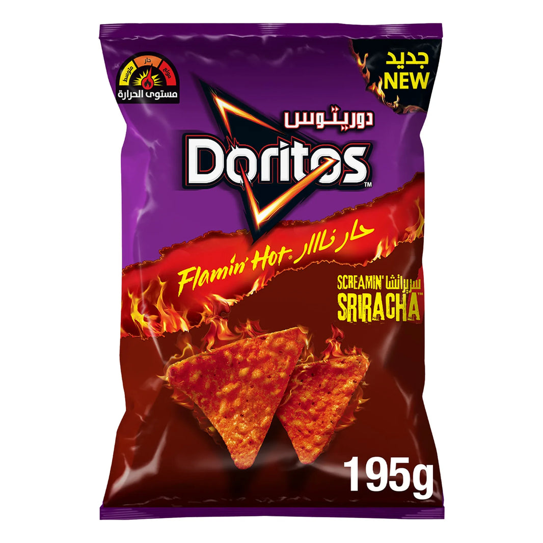 Doritos Flamin' Hot Screamin' Sriracha Tortilla Chips, 195g