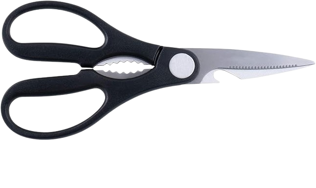 Kitchen Scissor 3-in-1 – Multi-Purpose Stainless Steel Home & Kitchen Utility Shear for Chicken, Poultry, Fish, Meat, Vegetables, Herbs, Flowers - All-in-One Scissor, Nut Cracker & Opener