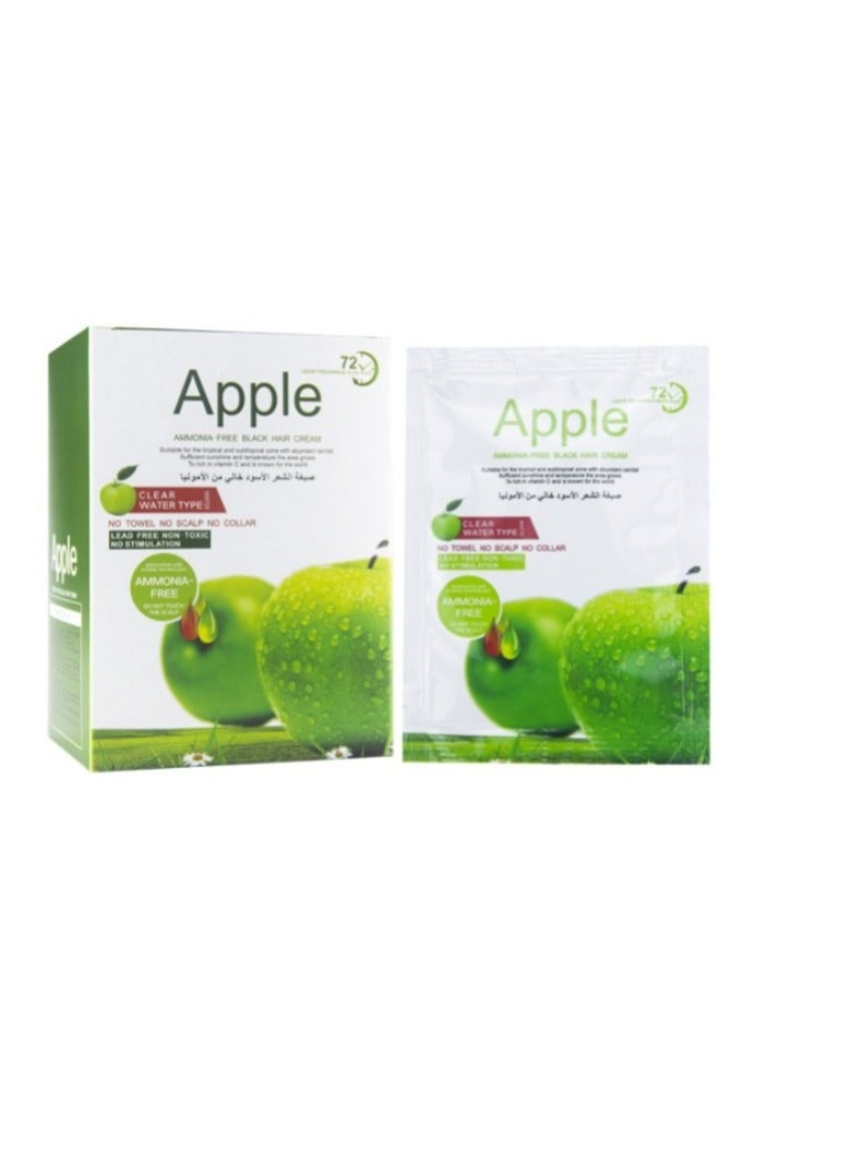 Apple Ammonia Free Black Hair Cream, 10x30ml