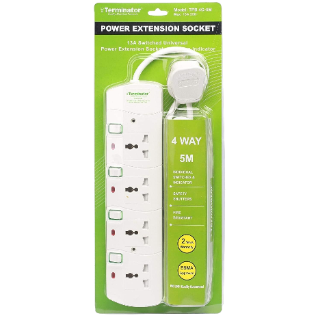 Terminator Extension 4 Way Socket, 5m