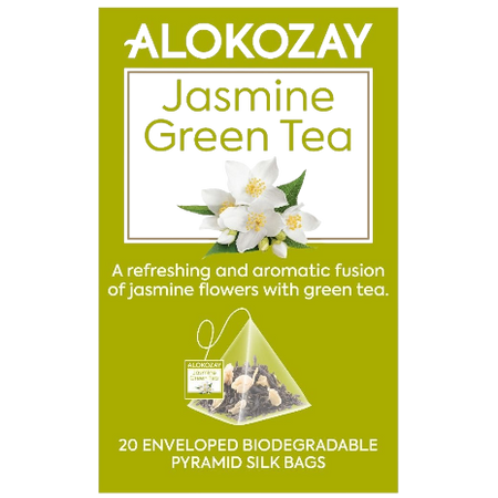 Alokozay Green Jasmine Pyramid Tea Bag, 20 Pieces, 50g