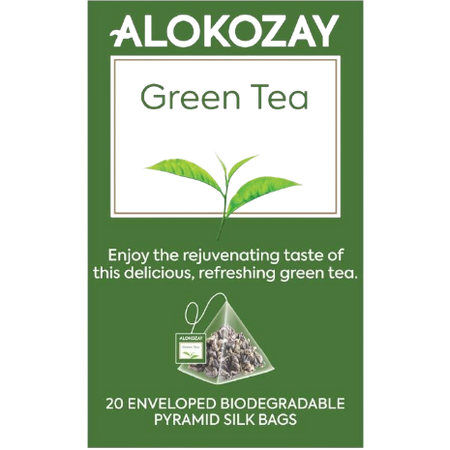 Alokozay Gun Powder Green Pyramid Tea Bag, 20 Pieces, 50g