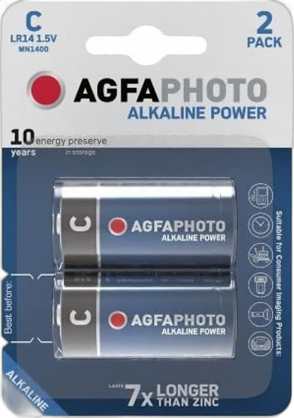 AGFAPHOTO ALKALINE C 2PK 1.5 BATTERY