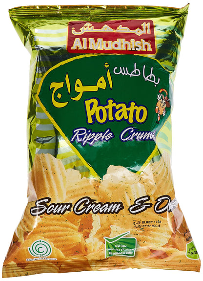 AL MUDHISH POTATO SOUR CREAM RIPPLES CRUNCH 75gm