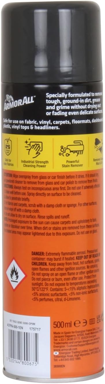 ARMORALL CARPET & SEAT FOAM CLNR 500ML