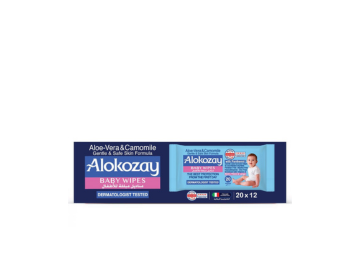 Alokozay Aloe Vera Chamomile Baby Wipes, 20 Wipes, 200x230mm