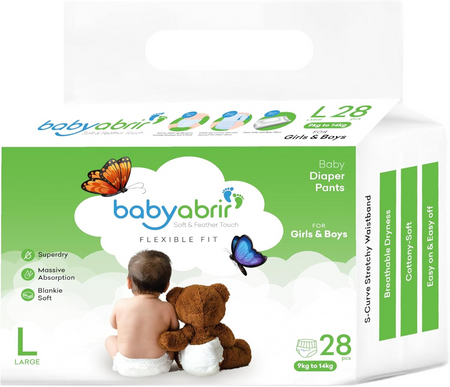 BABYABRIR DIAPERS 28Pcs NO4