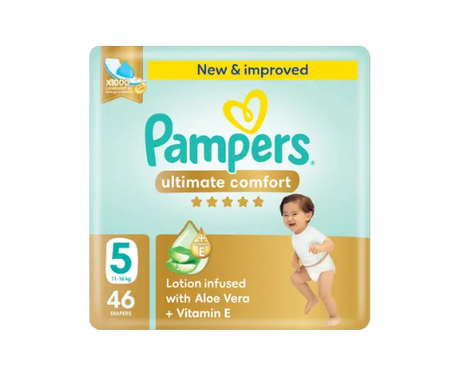 Pampers Ultimate Comfort Taped Baby Diapers, Size 5, 11-16kg, 46 Pieces