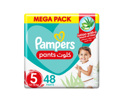 Pampers Rash Protection Diaper Pants with Aloe Vera Lotion Size 5 (12-18kg), 48 Pieces
