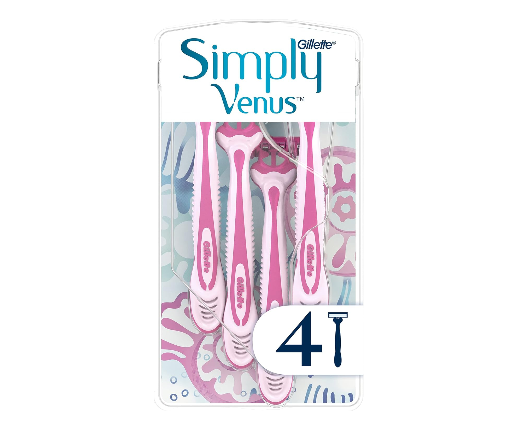 Gillette Venus 3 Simply Disposable Razors, 4+1 Pieces