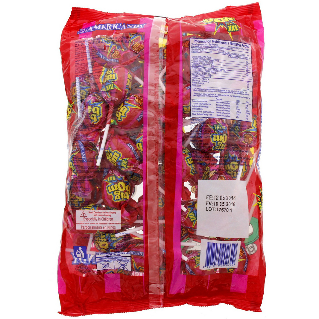 BIG BOM STRAWBERRY LOLLIPOP 48Pcs