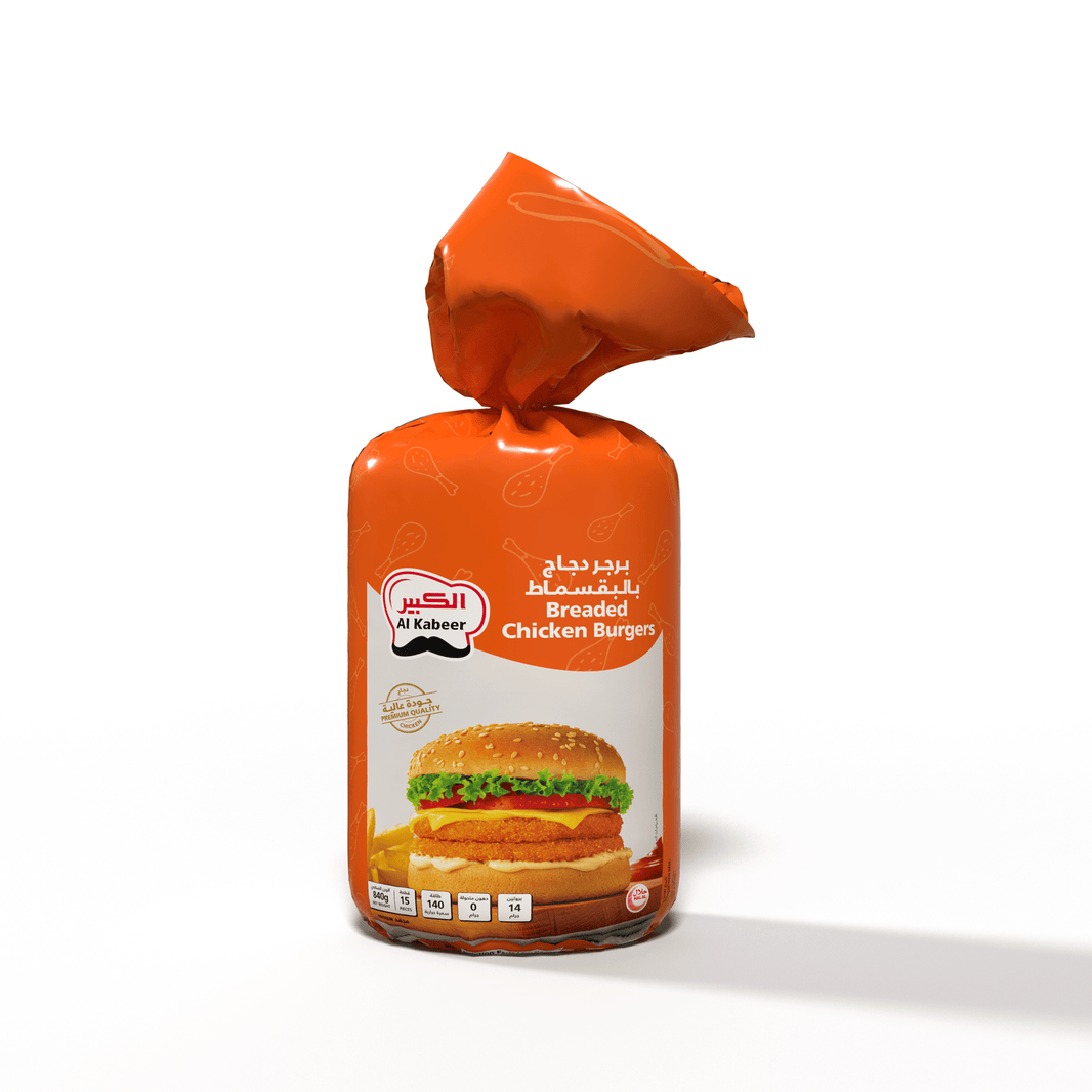 Al Kabeer Breaded Chicken Burgers, 15 Pieces, 840g