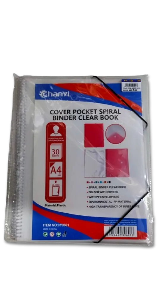 CHANVI SPIRAL BINDER CLEAR BOOK 92040-4