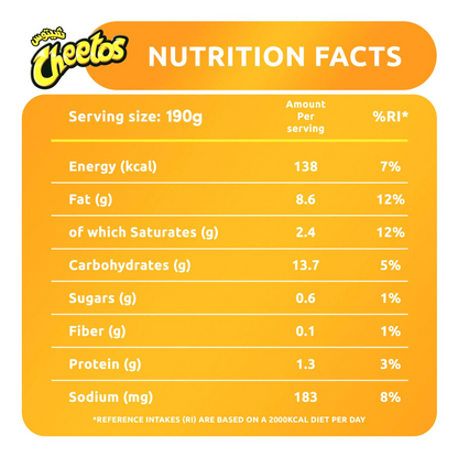 CHEETOZ CHEESE SNACK 190gm