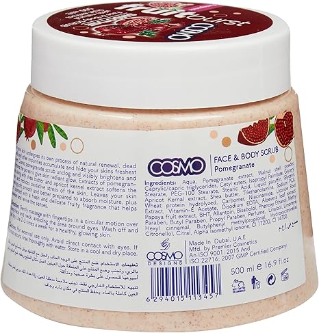 COSMO POMEGRANATE FACE & BODY SCRUB 500ml