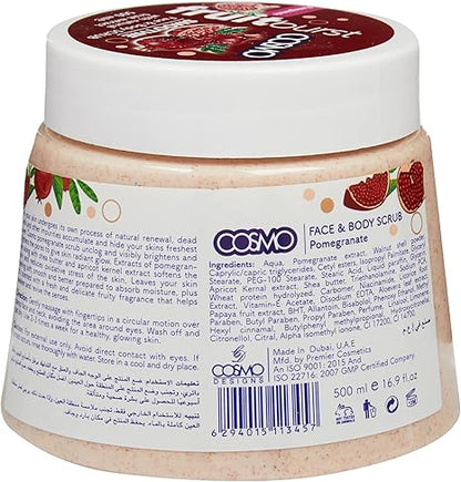 COSMO POMEGRANATE FACE & BODY SCRUB 500ml