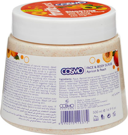 COSMO APRICOT & PEACH FACE & BODY SCRUB 500ml