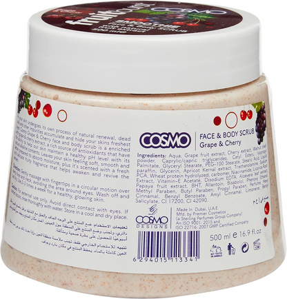 COSMO GRAPE & CHERRY FACE & BODY SCRUB 500ml