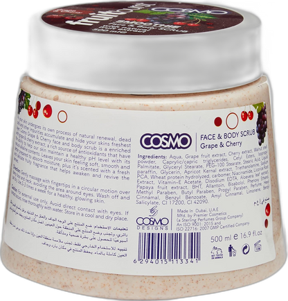 COSMO GRAPE & CHERRY FACE & BODY SCRUB 500ml