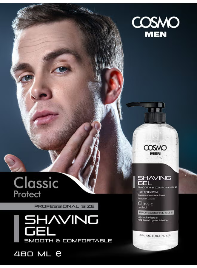 COSMO MEN CLASSIC PROTECT SHAVING GEL 480ml