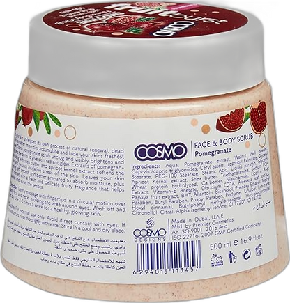 COSMO POMEGRANATE FACE & BODY SCRUB 500ml