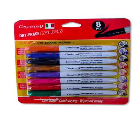 COSTANTINO DRY ERASE MARKER 8Pcs F602-8