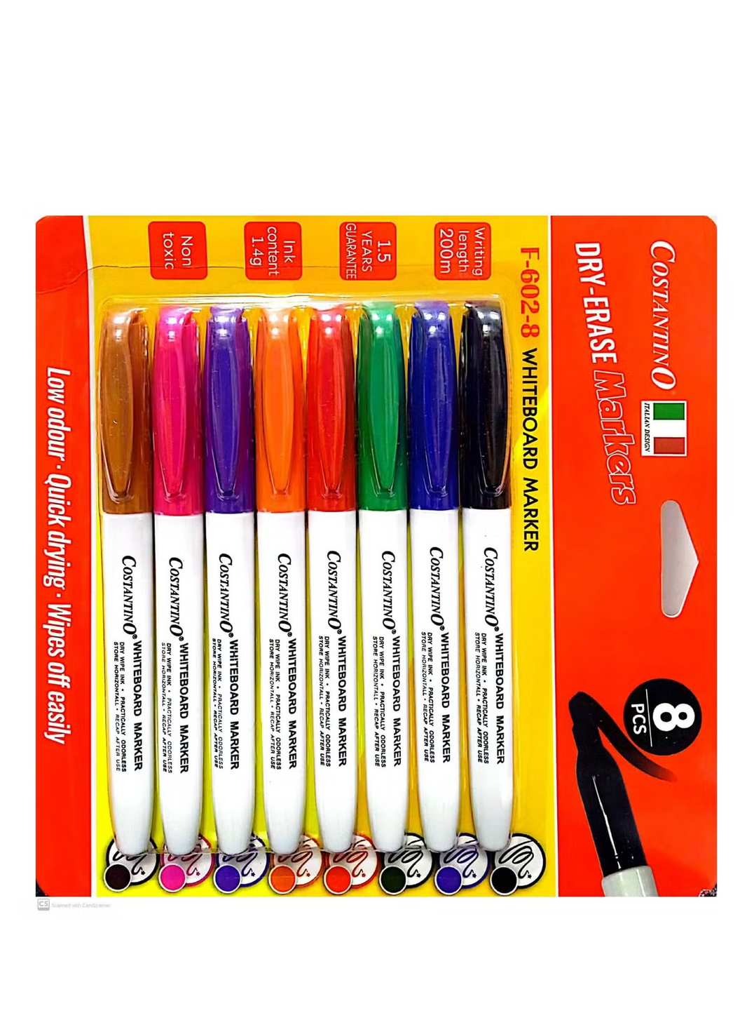 COSTANTINO DRY ERASE MARKER 8Pcs F602-8