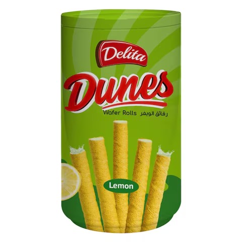 DELITA DUNES LEMON WAFER ROLLS 250gm