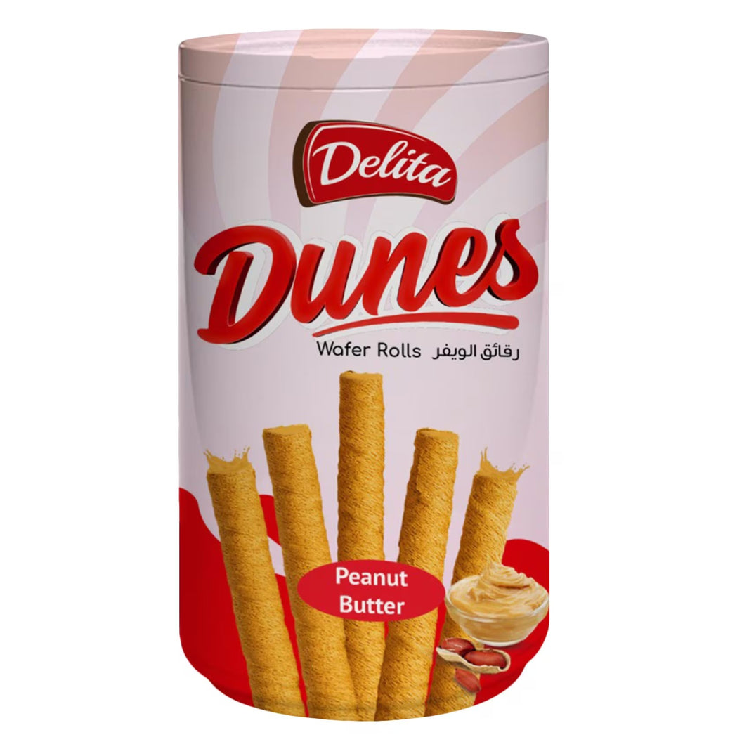 DELITA DUNES PEANUT BUTTER WAFER ROLLS 250gm