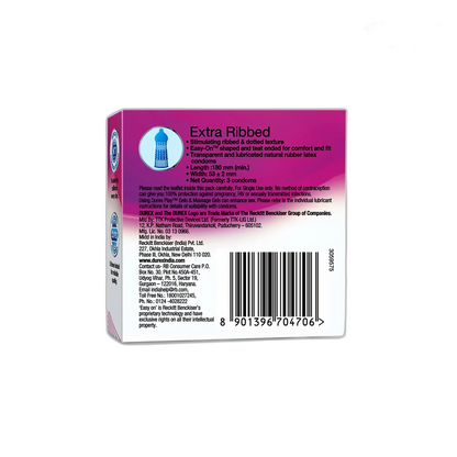 DUREX EXTRA RIBBED CONDOMN 3pcs