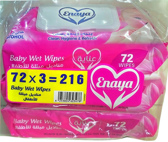 ENAYA BABY WET WIPES 72X3