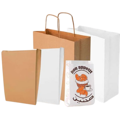 Falcon Grease Resistant Flat Bottom Paper Bag, 25x12x3cm, 50 Pieces